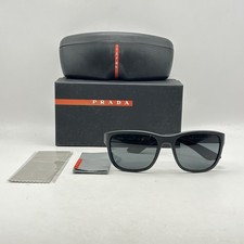 Prada Linea Rossa Mens Active Large Square Sunglasses SPS01U Black Rubber