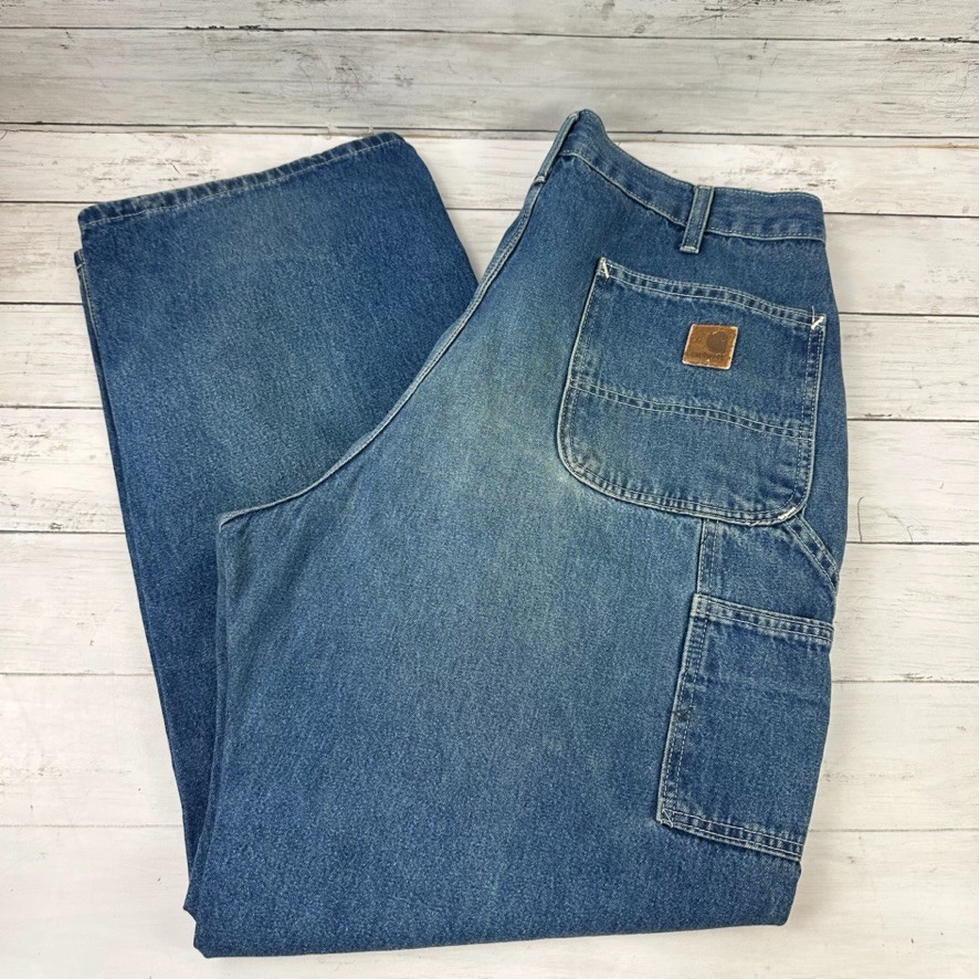 Carhartt B13 dst Mens 38x32 Dungaree blue work denim … - Gem