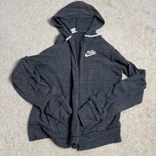 Nike Womens BROKEN MISSING ZIPPER Hoodie Jacket XS Gray
