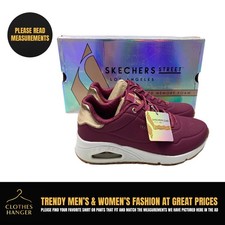 Skechers Street Los Angeles 155196 Uno-Shimmer Away Maroon Womens Size 6