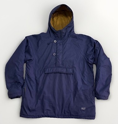 STUSSY 20th Intl Surplus Thermolite Navy SoftShell Pullover Hoodie Sz XL VTG Y2K