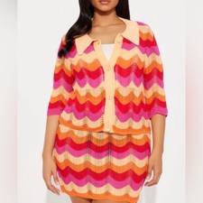 NWT, Micas, Sunset Groove Crochet Skirt Set - Multi Color, XS