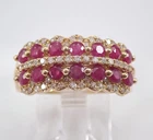 3Ctw Round Cut Lab Created Red Ruby Anniversary Band Ring 14K Yellow Gold Plated