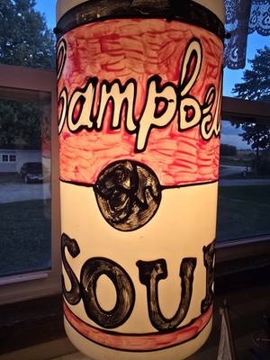 1960's Andy Warhol INSPIRED Campbell's Soup Hanging Can Pendant Light