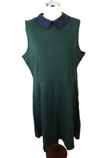 Modcloth XL Green Dress Short Zip Modest 42