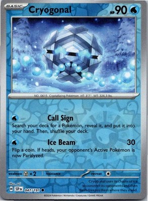 Cryogonal 047/191 Common Surging Sparks Pokemon Reverse Holo Near Mint