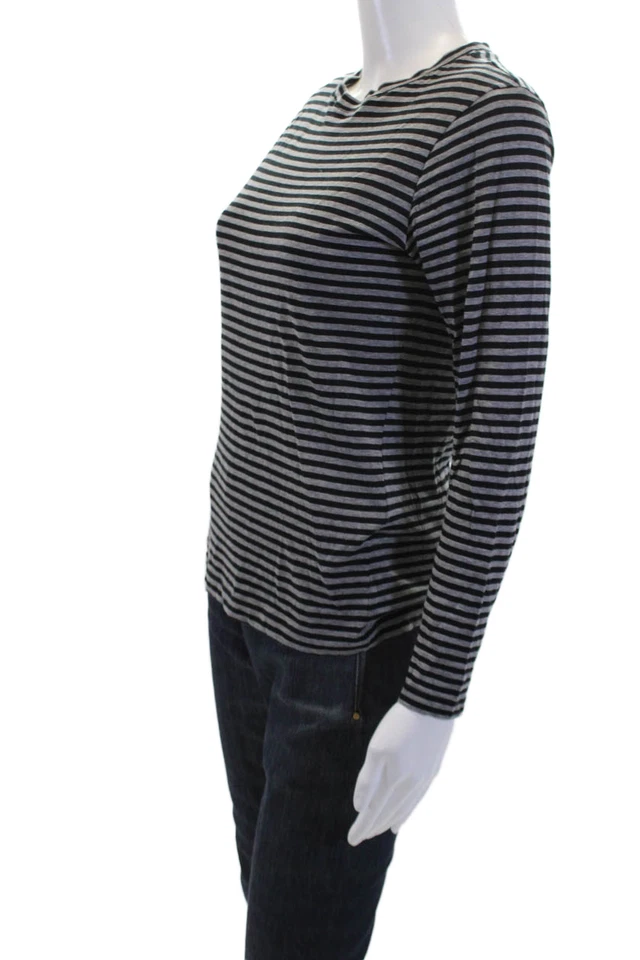 Camisa Barneys New York Feminina Listrada Manga Longa Preta Cinza Tamanho Pequeno - Imagem 2 de 4