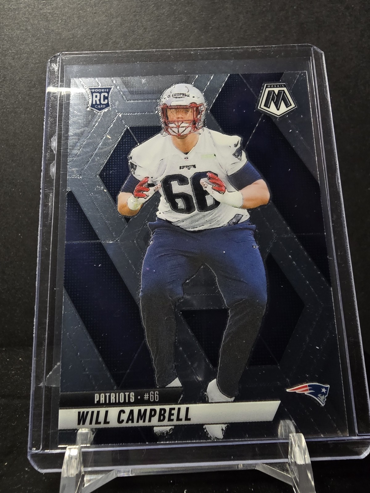 1109076 - 2025 Panini Mosaic Football - Will Campbell base #378 (RC) Patriots RC