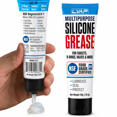 Food Grade Silicone Grease for O-Rings, Faucets & Plumbing - NSF H1 Waterproof S