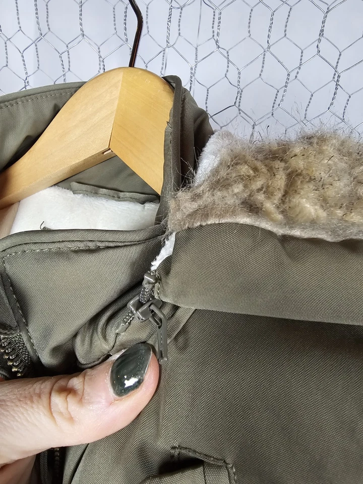 Girls' Winter Coat Size 4/5, Green, Faux Fur Rim Removable Hood, Falls Creek - Image 3 of 4