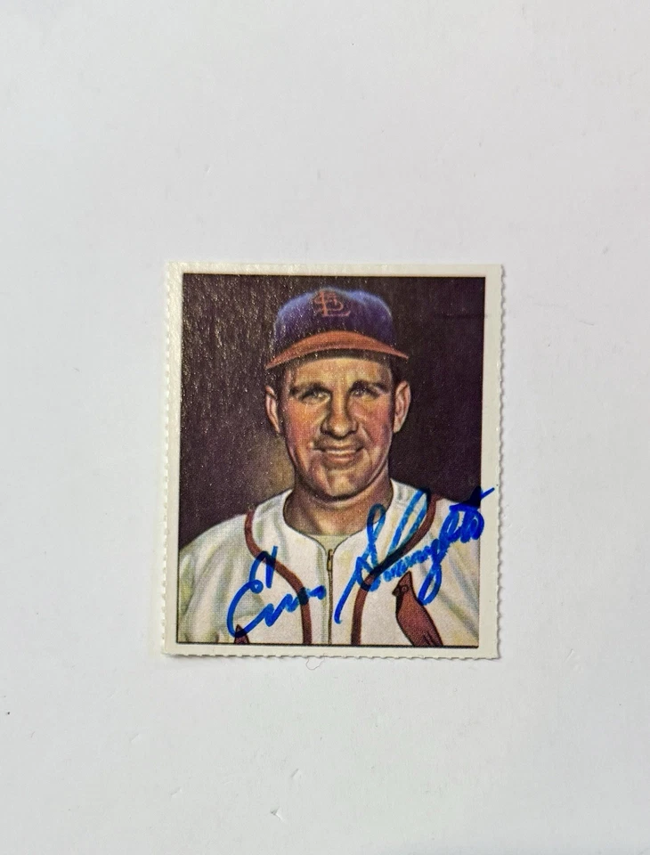 Enos Slaughter Signed 1950 Bowman Reprint Card HOF St. Louis Cardinals Auto AU - Image 2 of 3