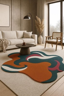 Designer Rug | Irregular Rug | Wool area Rugs | Living Room Rug | Tufted A199