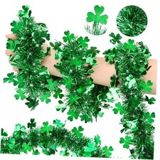 33 FT Saint Patricks Day Decorations Tinsel Garland St 33FT Green Shamrock