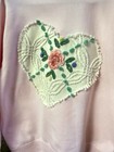 Handmade Vintage Chenille Sweatshirt Large Pink Cottagecore Upcycled — photo 1