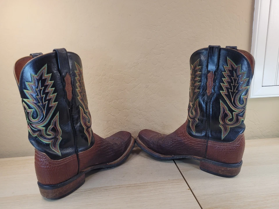 Lucchese 2000 Men's Leather Western Cowboy Boots Size 10.5 D READ DESCRIPTION - Image 4 of 4