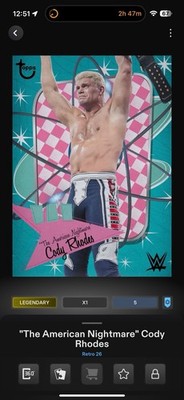 Digital Card Topps WWE Cody Rhodes 5cc Retro Atomic Motion