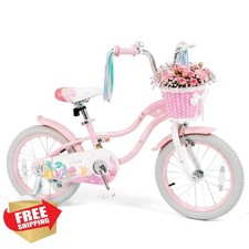 Olakids Mermaid Bike Pink 16 Inch Training Wheels