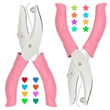 1/4 Inch Star Hole Punch, Handheld Paper Punch with Soft Grip Handle