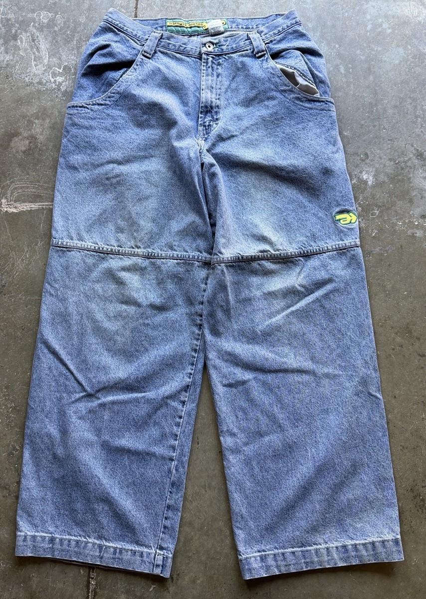 Vintage JNCO HEFTY Jeans Baggy Massive Rare Blue Euc Size 38 Fit