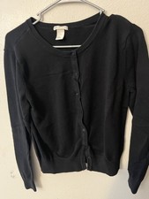 H&M BASIC Womens Size Medium Black SWEATER CA...