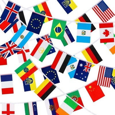 MARFOREVER 100 Countries String Flag Flags of the World, 82 Ft Multicolor