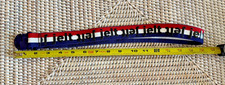 1 Vintage 90's Jelt Elastic Stretch Belt, Medium Red White Blue