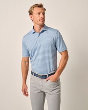 johnnie-O Performance Jersey Polo - Reese Stripe Maliblu Size M