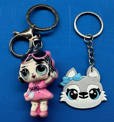 Lot 2 LOL Changes Color Surprise Doll Bag Purse Keychain Dress Sunglasses +Cat