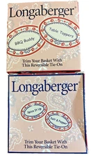 NEW Longaberger BBQ Buddy Table Toppers Basket Tie-On Reversible Condiments Set
