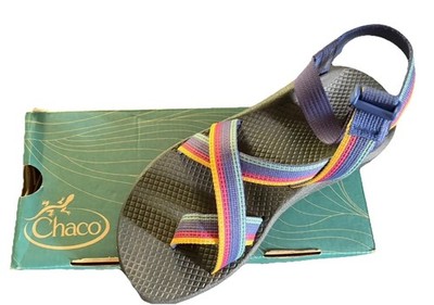 Chaco Women's Slide Sandal Black/Rainbow Size 8 New With Box