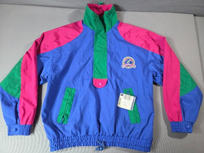 Vintage Nordica World Tour Unisex Large Blue Pink Colorblock 90s Ski Jacket