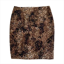 Elie Tahari for 5F Bergdorf Goodman Silk Leopard Print Pencil Skirt Size 2