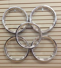 Ford Model A Shay Deluxe Replica 18" Chrome Beauty Rings TRIM RING SET of 5