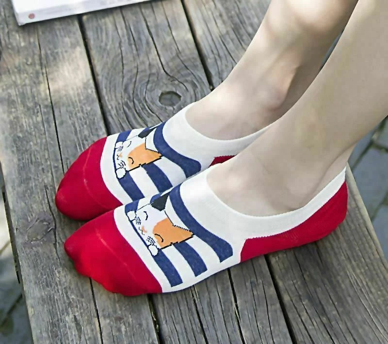 Mujer No Show Invisible Animal Gato Lindo Gatito Algodón Corte Bajo Informal Calcetines al Tobillo Foto 4 de 4