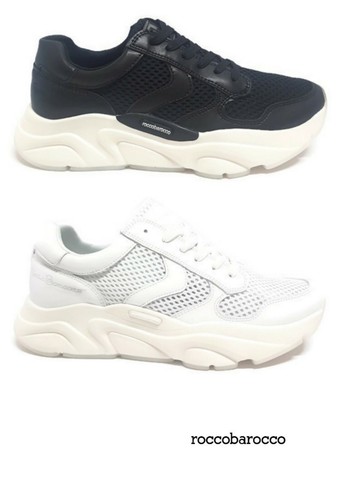 Sneaker uomo Rocco Barocco-scarpa da ginnastica in tela new collection tipo  nike | eBay