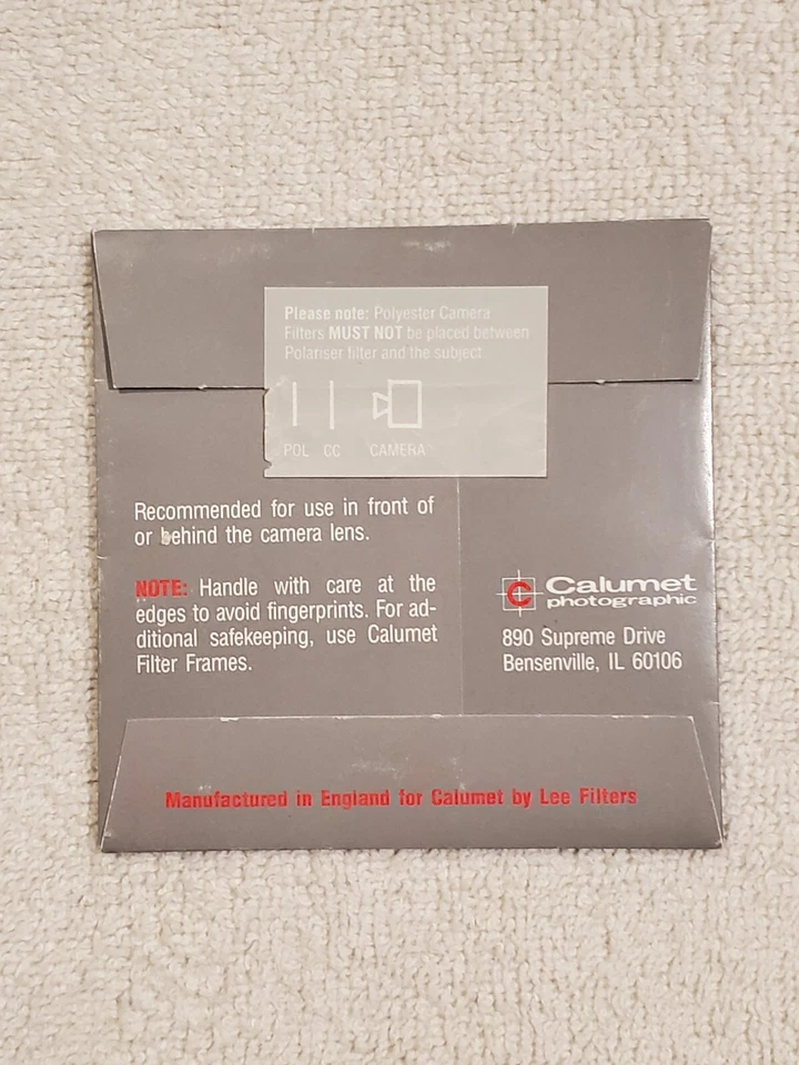 New Old Stock Calumet Profesional Filter System 80A Blue, 75 x 75mm 3x3" - Image 2 of 2