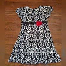 HANNA ANDERSSON Girls 110/5 black/white floral dress