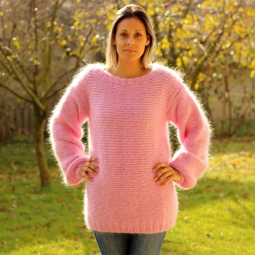 Maglione dolcevita in lana mohair rosantico Maglificio Musetti