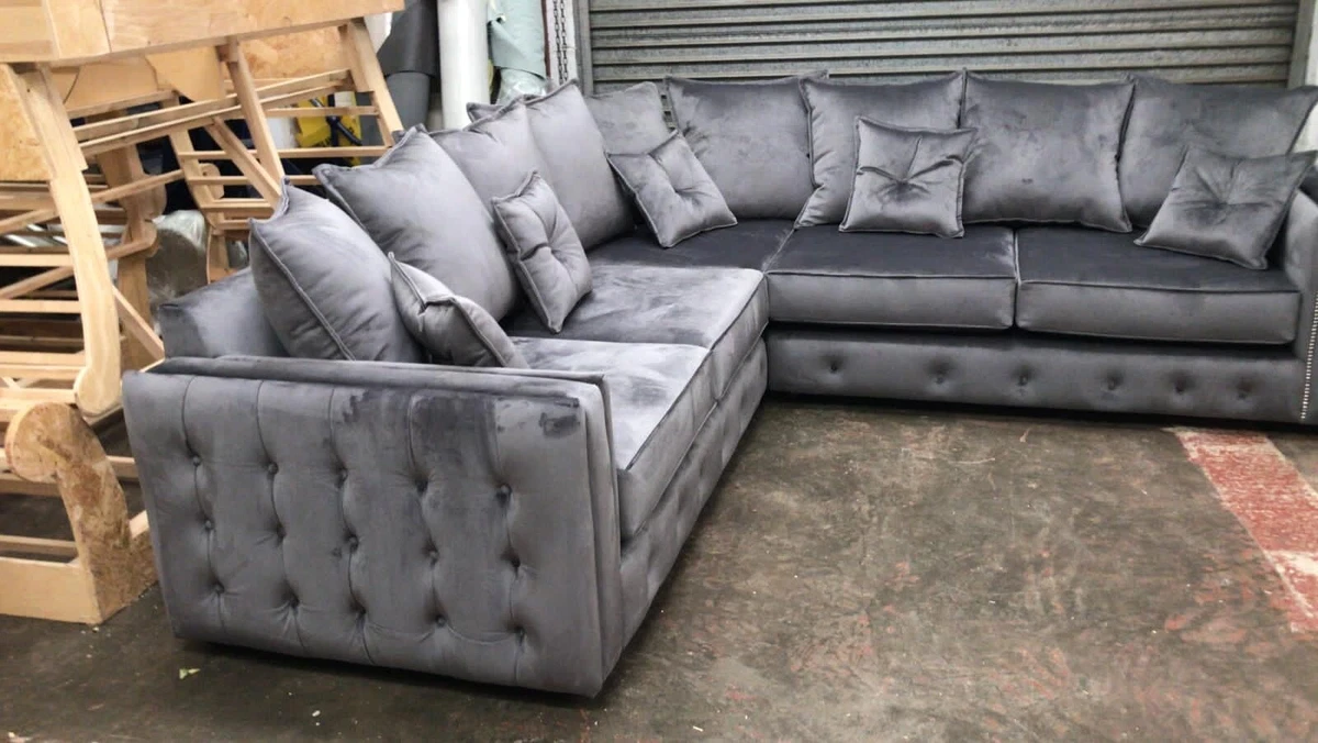Velvet square arm sale sofa
