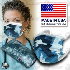 X5 CAMOUFLAGE Face Mask Disposable 3-Layer PPE-201C Mouth Cover Made in USA
