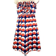 Anthropologie Judith March Sateen feel Strapless Mini Dress Large Ruffle Retro