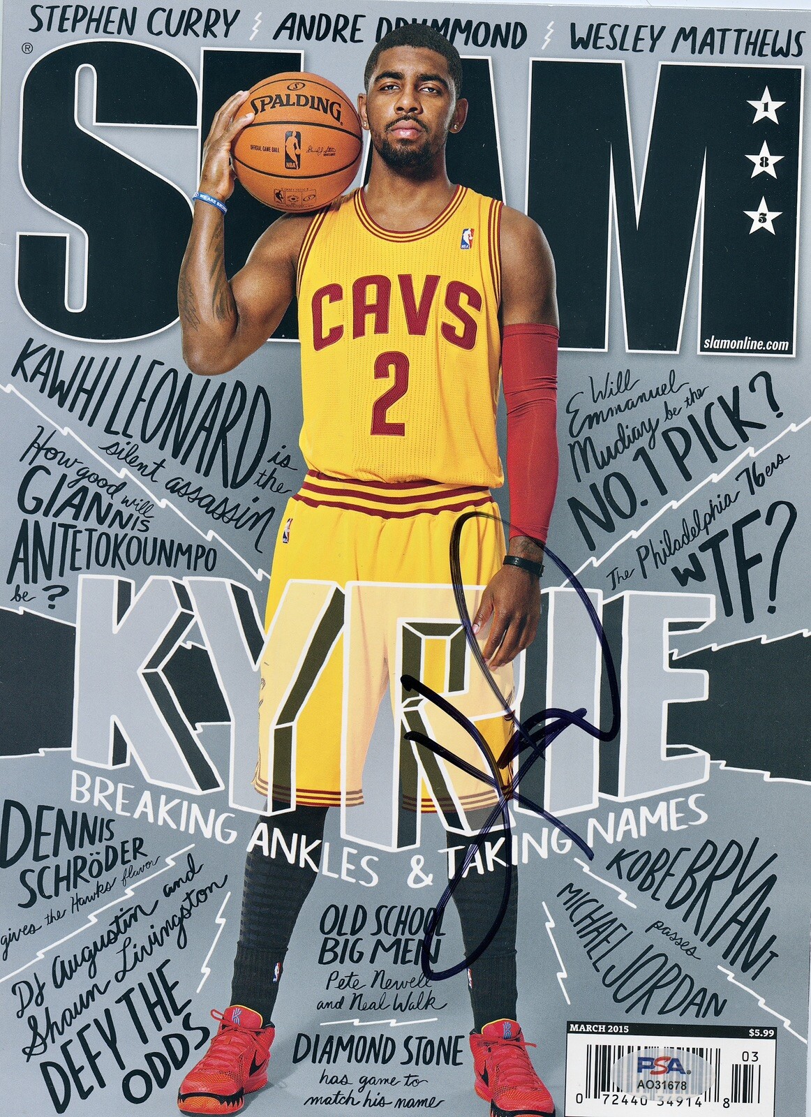 Kyrie Irving Autographed Signed Slam Magazine March 2015 Psa/Dna Coa Cavaliers 