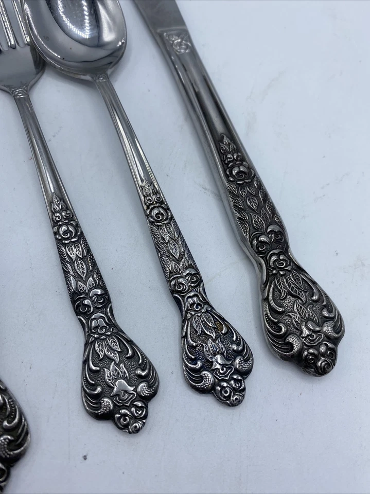 Vingate 1965 Versalles cubiertos de acero inoxidable acabado brillante 5 piezas ajuste de lugar Foto 4 de 4