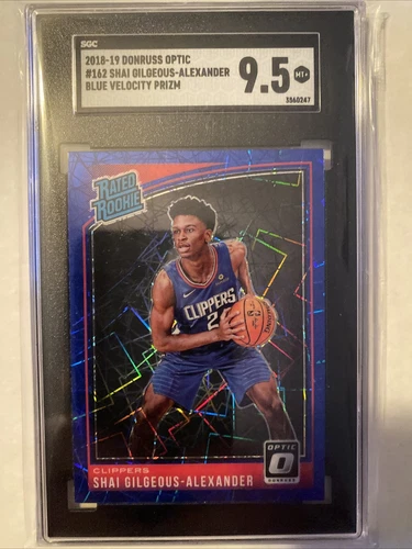 2018-19 Optic Shai Gilgeous-Alexander Blue Velocity Prizm (RC) Sgc 9.5