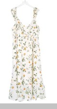 Reformation Sunstone Womens Tank Straps Georgette Midi Dress Citron Plus Size 24