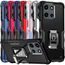 For Motorola Moto G 5G 2025 Phone Case Defender Metal Ring Magnetic Stand Cover