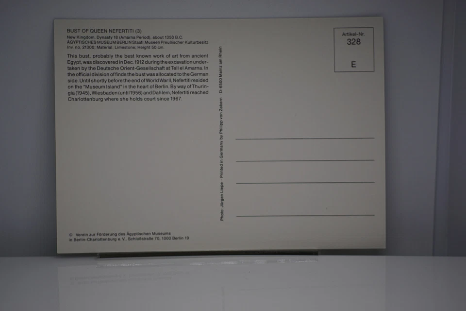 Postcard Bust Of Queen Nefertiti Ancient Egypt New Kingdom Dynasty Berlin Museum - Image 3 of 4