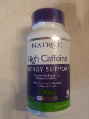 Natrol High Caffeine 200 mg per serving, Energy Support Supplement for Adults, 1