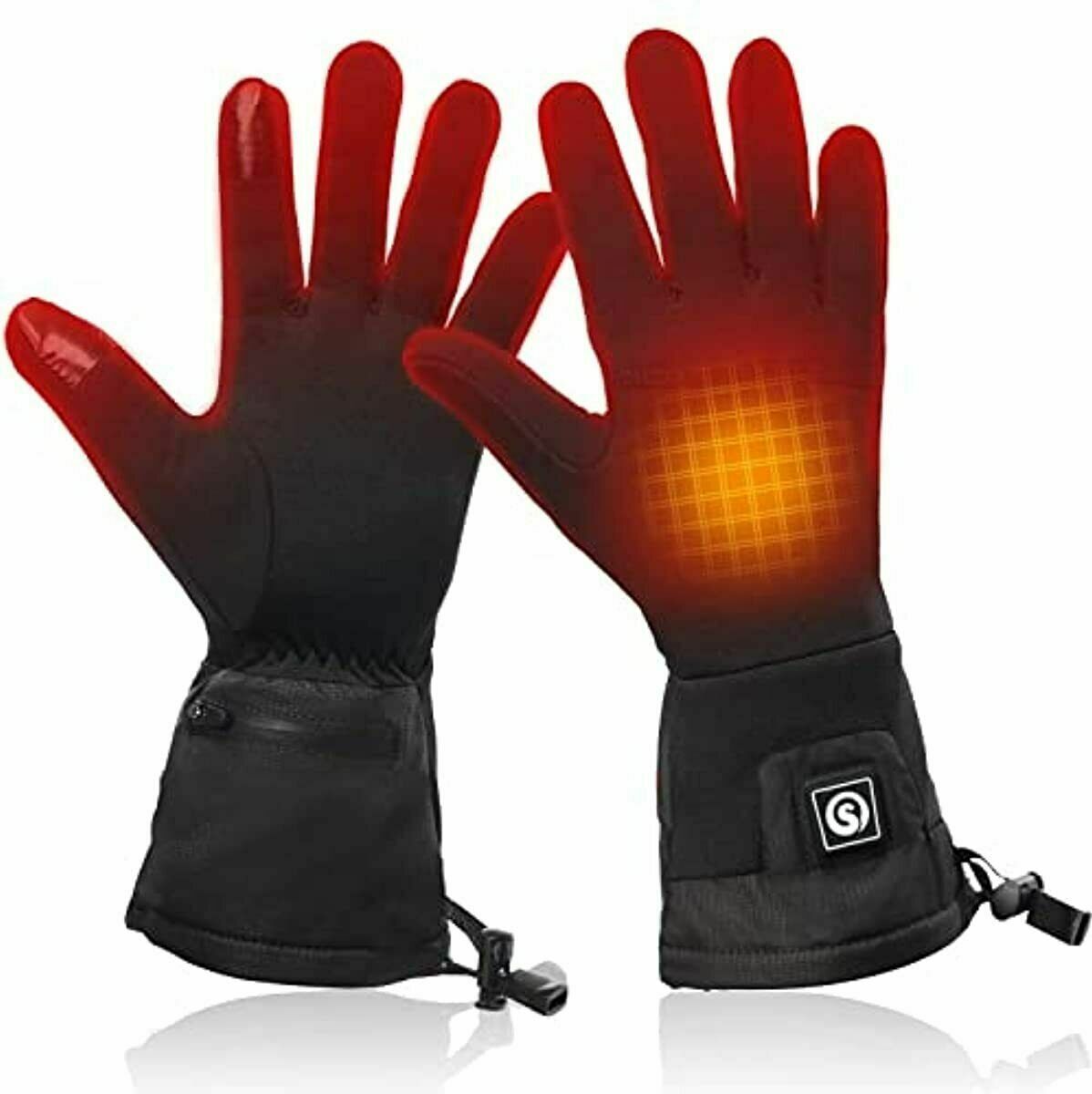 Snow Deer Ultra Thin Heated Gloves Rechargeable Breathable Glove  Liners-Small