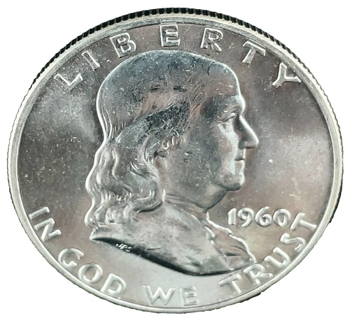 Choice BU Uncirculated 1960-D/D + DDR Franklin Silver Half Dollar US Coin #1.1